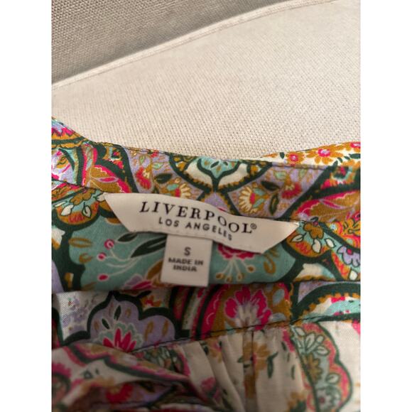 Liverpool Los Angelos Long Sleeve Paisley Boho Top with Tassel Detail Size S - Picture 4 of 10